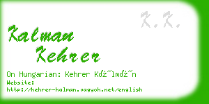 kalman kehrer business card